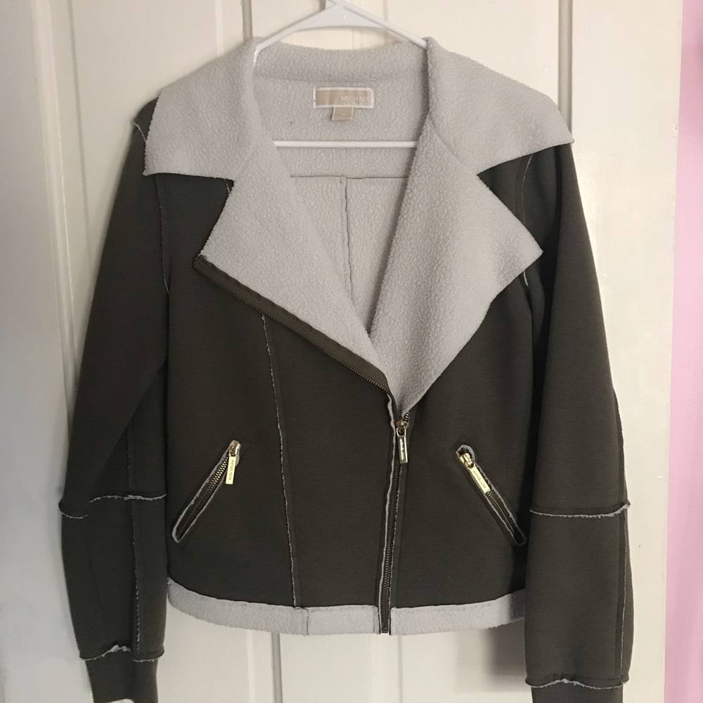 Michael - Michael Kors Sherpa Lined Moto Jacket